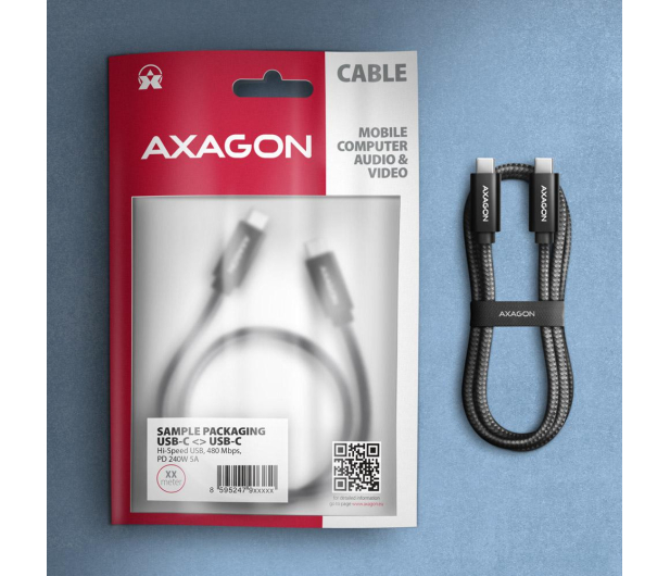 Axagon BUCM2-CM20AB, CHARGE kabel USB-C - USB-C, 2m, Hi-Speed USB - 1353474 - zdjęcie 6